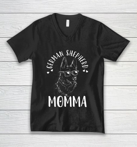 Dog Mom Shirt German Shepherd Momma Dog Mom Mama Gift V-Neck T-Shirt