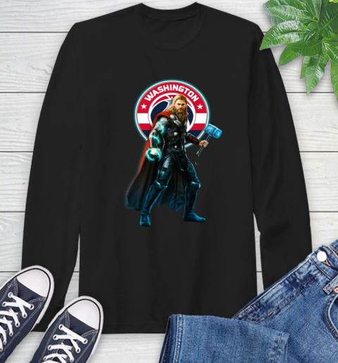 NBA Thor Avengers Endgame Basketball Washington Wizards Long Sleeve T-Shirt 2