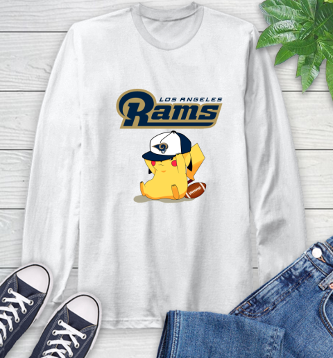 NFL Pikachu Football Sports Los Angeles Rams Long Sleeve T-Shirt
