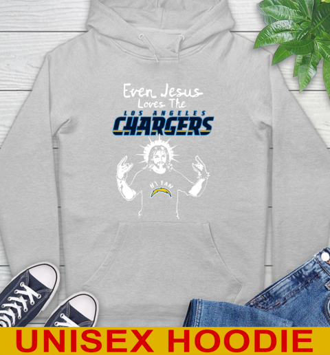 Los Angeles Chargers NFL Football Even Jesus Loves The Chargers Shirt Hoodie 6