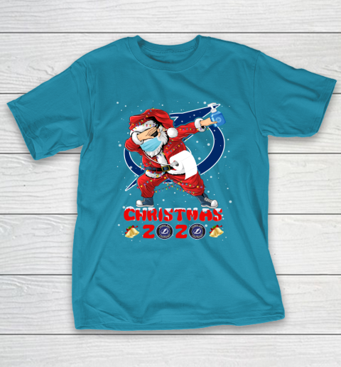 Tampa Bay Lightning Funny Santa Claus Dabbing Christmas 2020 NHL T-Shirt 7