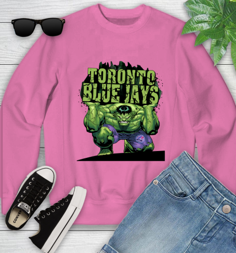 Toronto Blue Jays MLB Baseball Incredible Hulk Marvel Avengers Sports Youth Sweatshirt 7