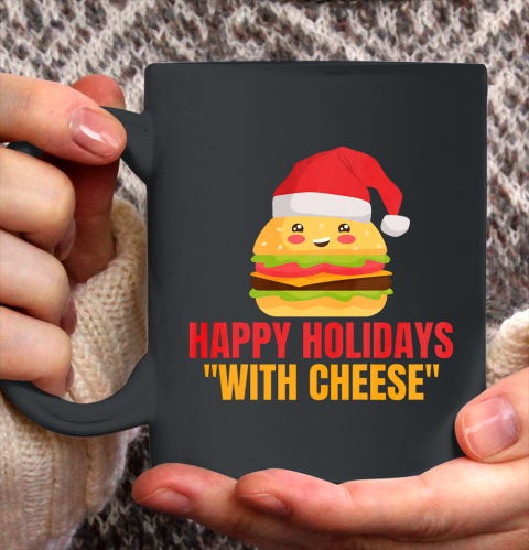 Happy Holidays With Cheese I Burger Santa Ceramic Mug 11oz