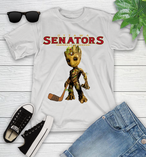 Ottawa Senators NHL Hockey Groot Marvel Guardians Of The Galaxy Youth T-Shirt