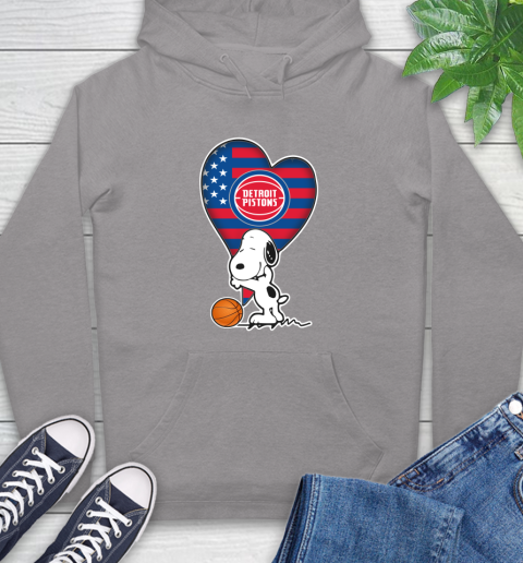 Detroit Pistons NBA Basketball The Peanuts Movie Adorable Snoopy Hoodie 6