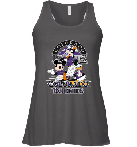 Colorado Rockies Mickey Donald And Goofy Baseball Racerback Tank