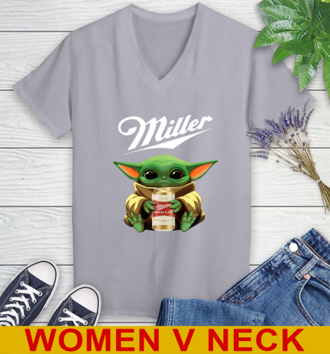 Star Wars Baby Yoda Hugs Miller High Life Beer Shirt 81