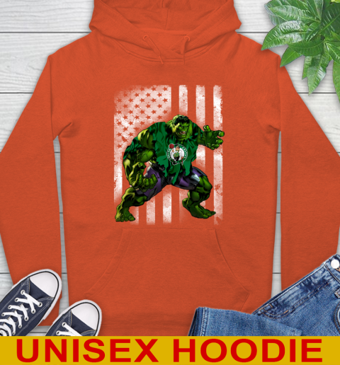 Boston Celtics Hulk Marvel Avengers NBA Basketball American Flag Hoodie 4