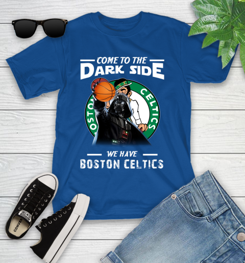 NBA Come To The Dark Side We Have Boston Celtics Star Wars Darth Vader Basketball Youth T-Shirt 12
