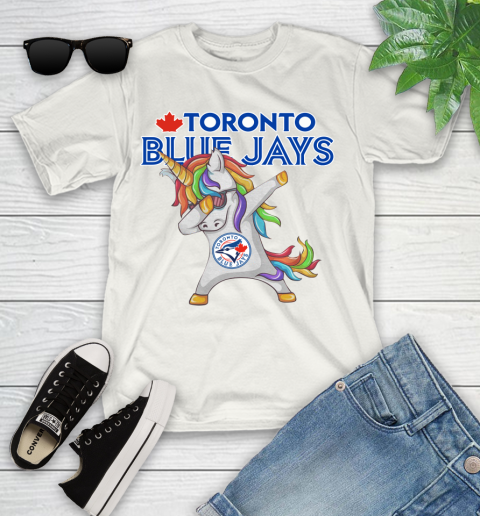 Toronto Blue Jays MLB Baseball Funny Unicorn Dabbing Sports Youth T-Shirt