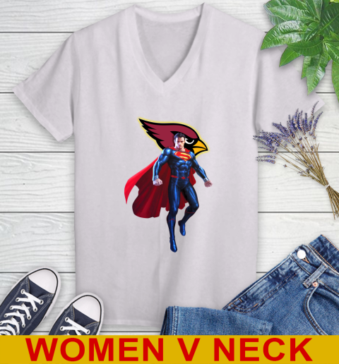 NFL Superman DC Sports Football Arizona Cardinals Women's V-Neck T-Shirt