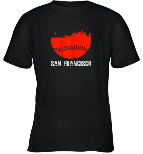 San Francisco Baseball Downtown Skyline For Fan Youth T-Shirt