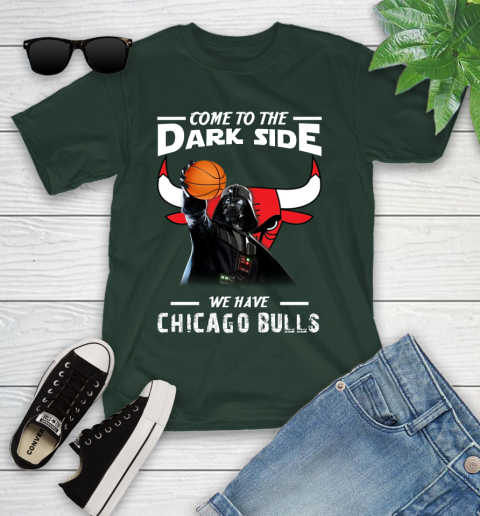 NBA Come To The Dark Side We Have Chicago Bulls Star Wars Darth Vader Basketball Youth T-Shirt 5