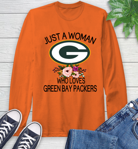 NFL Just A Woman Who Loves Green Bay Packers Football Sports Long Sleeve T-Shirt 3