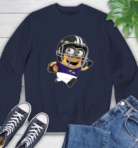 NFL Baltimore Ravens Minions Disney Football Sports Sweatshirt 3