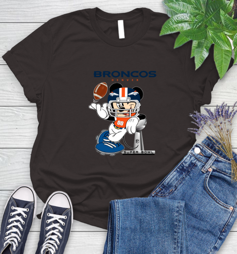 NFL Denver Broncos Mickey Mouse Disney Super Bowl Football T Shirt Women's T-Shirt 8