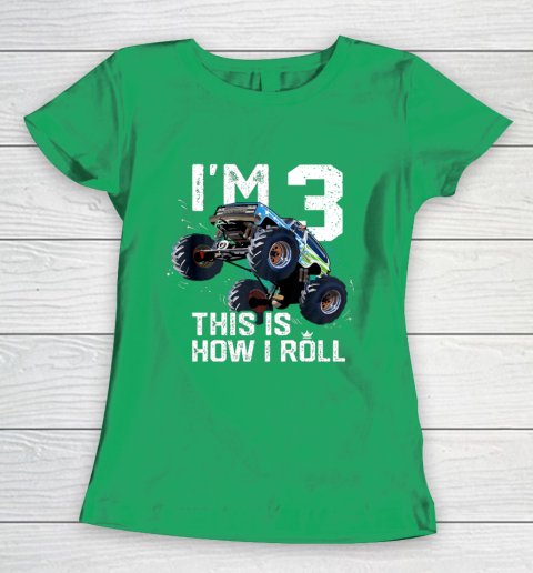 Monster Truck Green I Roll 3rd Birthday T Shirt Monster Truck Green I Roll 3rd Birthday T Shirt