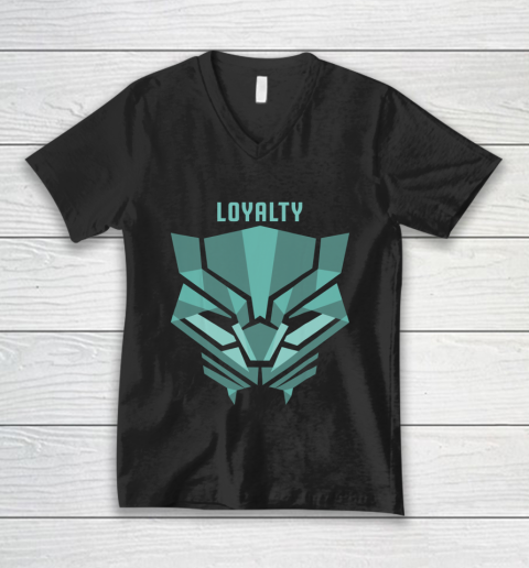 Marvel Black Panther Teal Loyalty Logo Graphic V-Neck T-Shirt