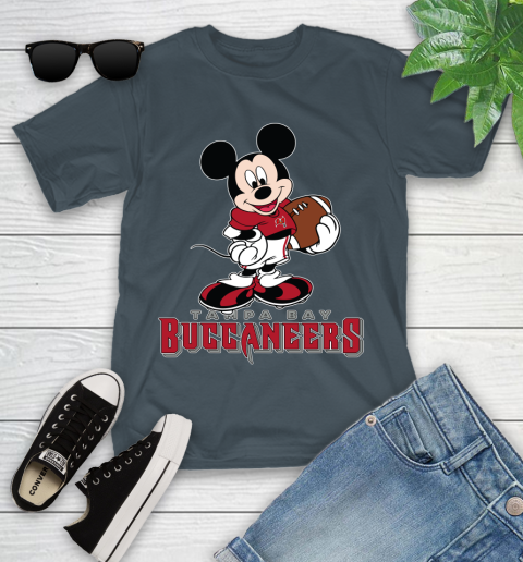NFL Football Tampa Bay Buccaneers Cheerful Mickey Mouse Shirt Youth T-Shirt 8