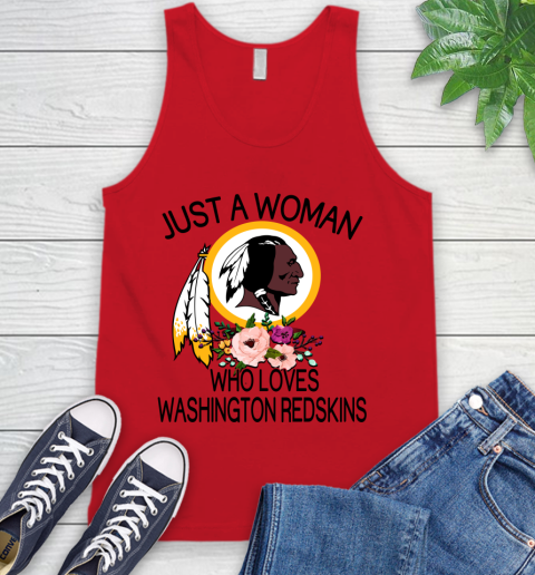 NFL Just A Woman Who Loves Washington Redskins Football Sports Tank Top 4