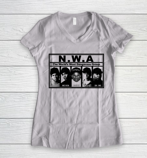 N.W.A Shirt The World's Most Dangerous Group Women's V-Neck T-Shirt