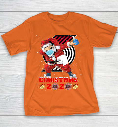 Portland Trail Blazers Funny Santa Claus Dabbing Christmas 2020 NBA Youth T-Shirt 4