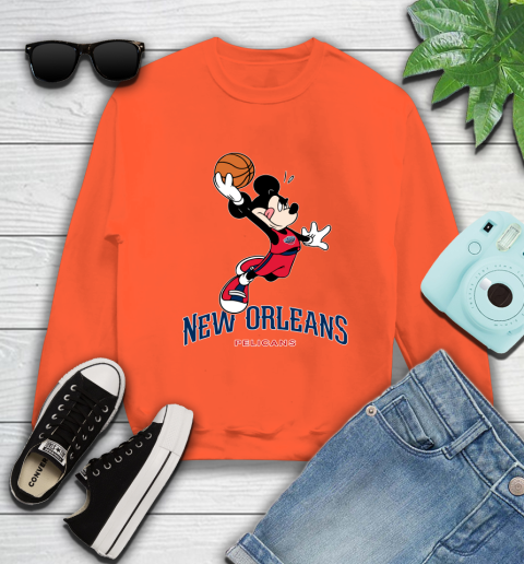 NBA Basketball New Orleans Pelicans Cheerful Mickey Mouse Shirt Sweatshirt 4