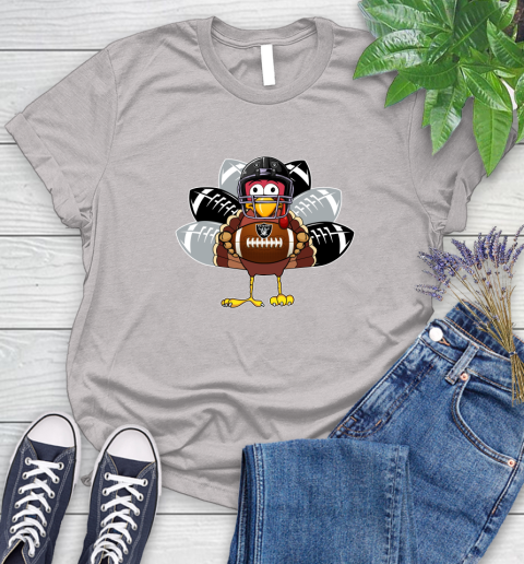 Oakland Raiders Turkey Thanksgiving Day Women's T-Shirt 10