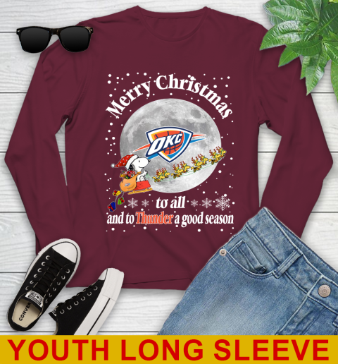 Oklahoma City Thunder Merry Christmas To All And To Thunder A Good Season NBA Basketball Sports Youth Long Sleeve 6