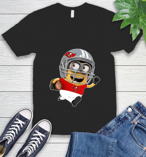 NFL Tampa Bay Buccaneers Minions Disney Football Sports V-Neck T-Shirt 2