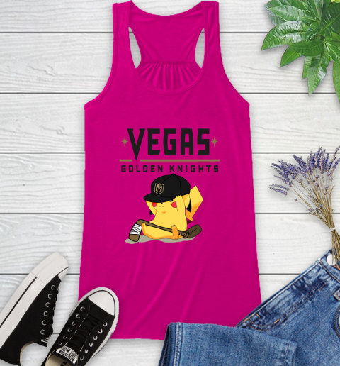NHL Pikachu Hockey Sports Vegas Golden Knights Racerback Tank 8
