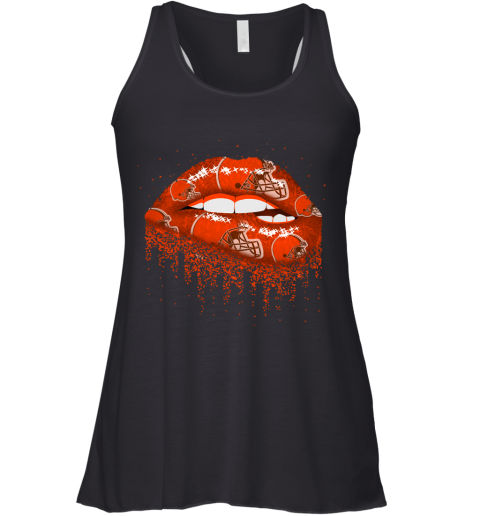 Biting Glossy Lips Sexy Cleveland Browns NFL Football Racerback Tank