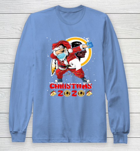 Washington Redskins Funny Santa Claus Dabbing Christmas 2020 NFL Long Sleeve T-Shirt 8