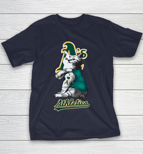 MLB Baseball My Cat Loves Oakland Athletics Youth T-Shirt 2