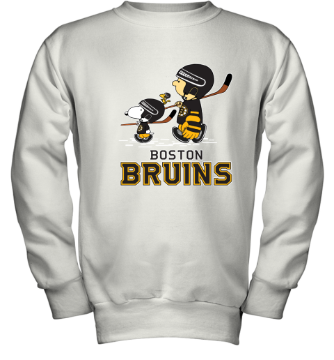 Let's Play Bostons Bruins Ice Hockey Snoopy NHL Youth Sweatshirt