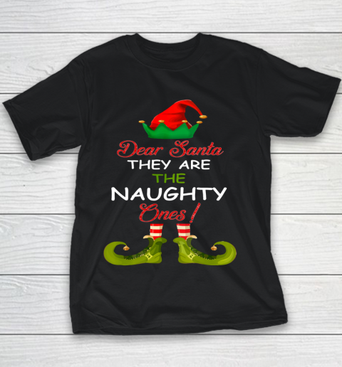 Dear Santa They Are Naughty Funny Christmas ELF Style Youth T-Shirt