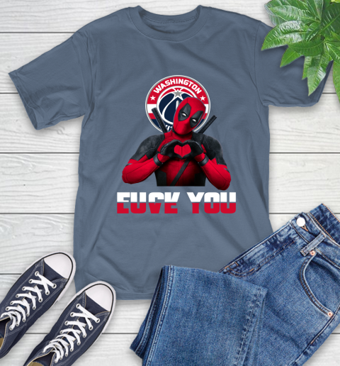 NBA Washington Wizards Deadpool Love You Fuck You Basketball Sports T-Shirt 8