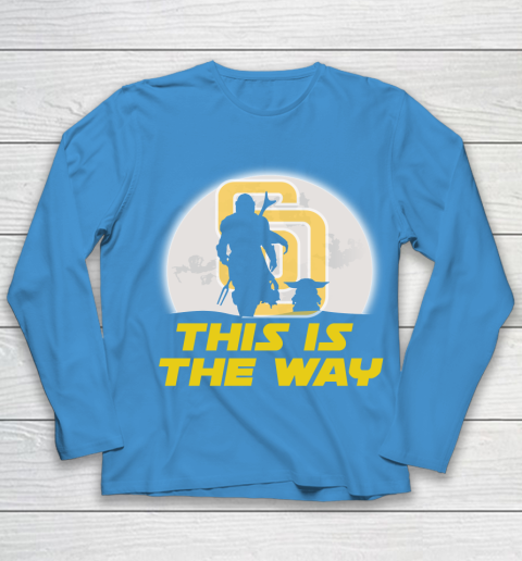 San Diego Padres MLB Baseball Star Wars Yoda And Mandalorian This Is The Way Youth Long Sleeve 5