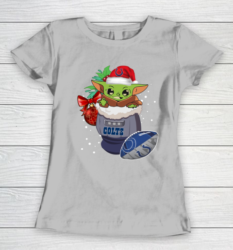 Indianapolis Colts Christmas Baby Yoda Star Wars Funny Happy NFL Women's T-Shirt 6