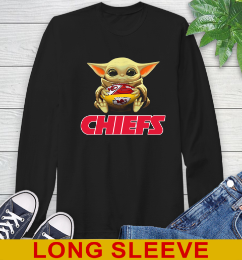 NFL Football Kansas City Chiefs Baby Yoda Star Wars Shirt Long Sleeve T-Shirt 2