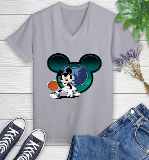 NBA Memphis Grizzlies Mickey Mouse Disney Basketball Women's V-Neck T-Shirt 4