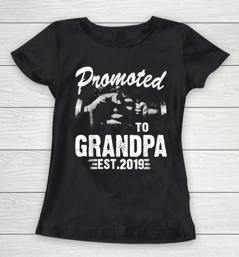 Grandpa Funny Gift Apparel  Promoted To Grandpa Est 2019 First Time New Women's T-Shirt