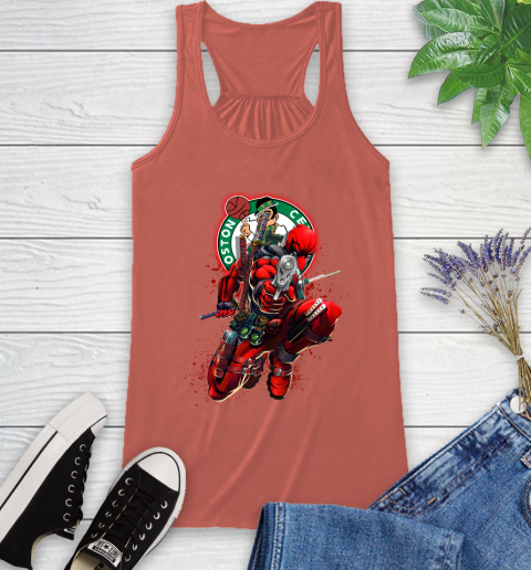 NBA Deadpool Marvel Comics Sports Basketball Boston Celtics Racerback Tank 4