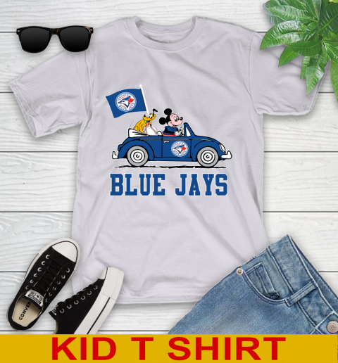 MLB Baseball Toronto Blue Jays Pluto Mickey Driving Disney Shirt Youth T-Shirt 5