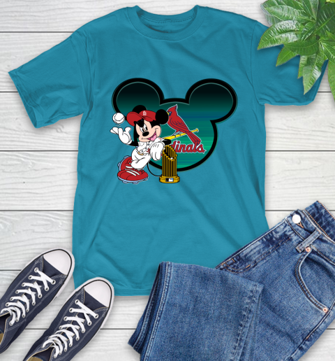 MLB St.Louis Cardinals The Commissioner's Trophy Mickey Mouse Disney T-Shirt 8
