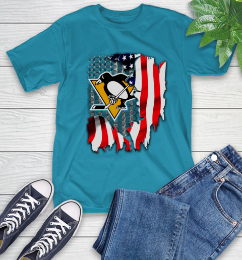 Pittsburgh Penguins NHL Hockey American Flag T-Shirt 9