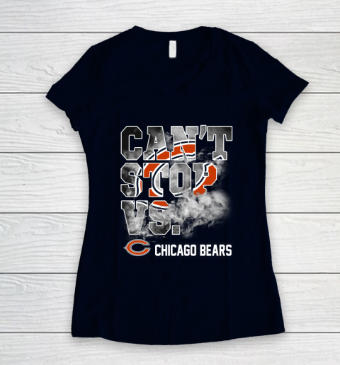 NFL Chicago Bears Can't Stop Vs Women's V-Neck T-Shirt 2