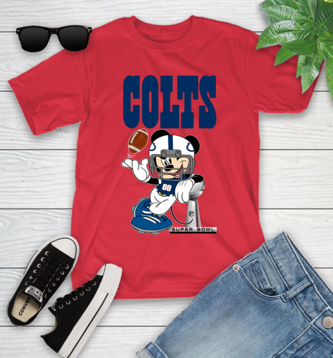 NFL Indianapolis Colts Mickey Mouse Disney Super Bowl Football T Shirt Youth T-Shirt 10