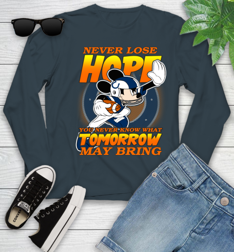 Indianapolis Colts NFL Football Mickey Disney Never Lose Hope Youth Long Sleeve 9