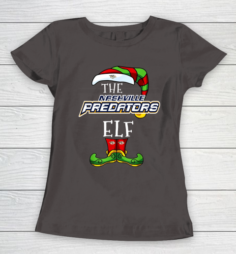 Nashville Predators Christmas ELF Funny NHL Women's T-Shirt 7